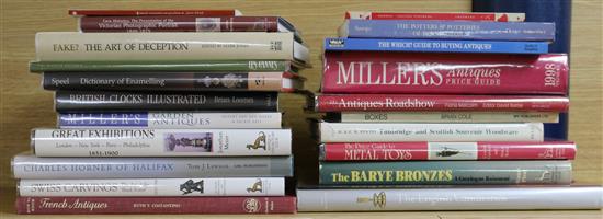 A mixed quantity of reference books relating to candlesticks, toys, garden furniture, clocks, boxes and